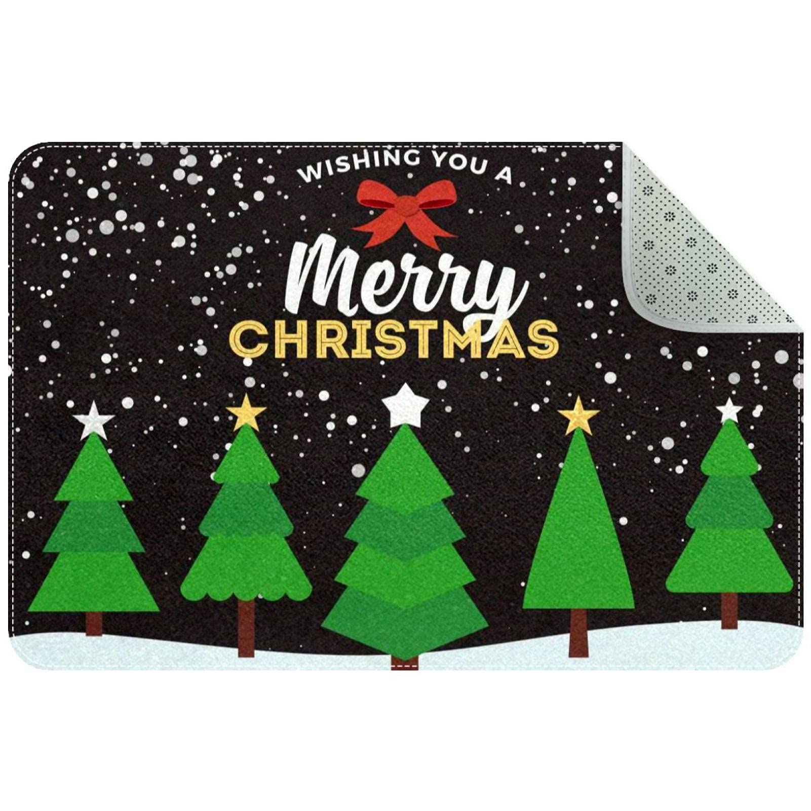 Tapis d'entrée antidérapant de Noël pour seuil propre