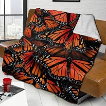 Monarch Butterflies Flannel Fleece Blanket Air-Conditioning Blanket Throw Ultra-Soft Velvet Plush Throw Blanket