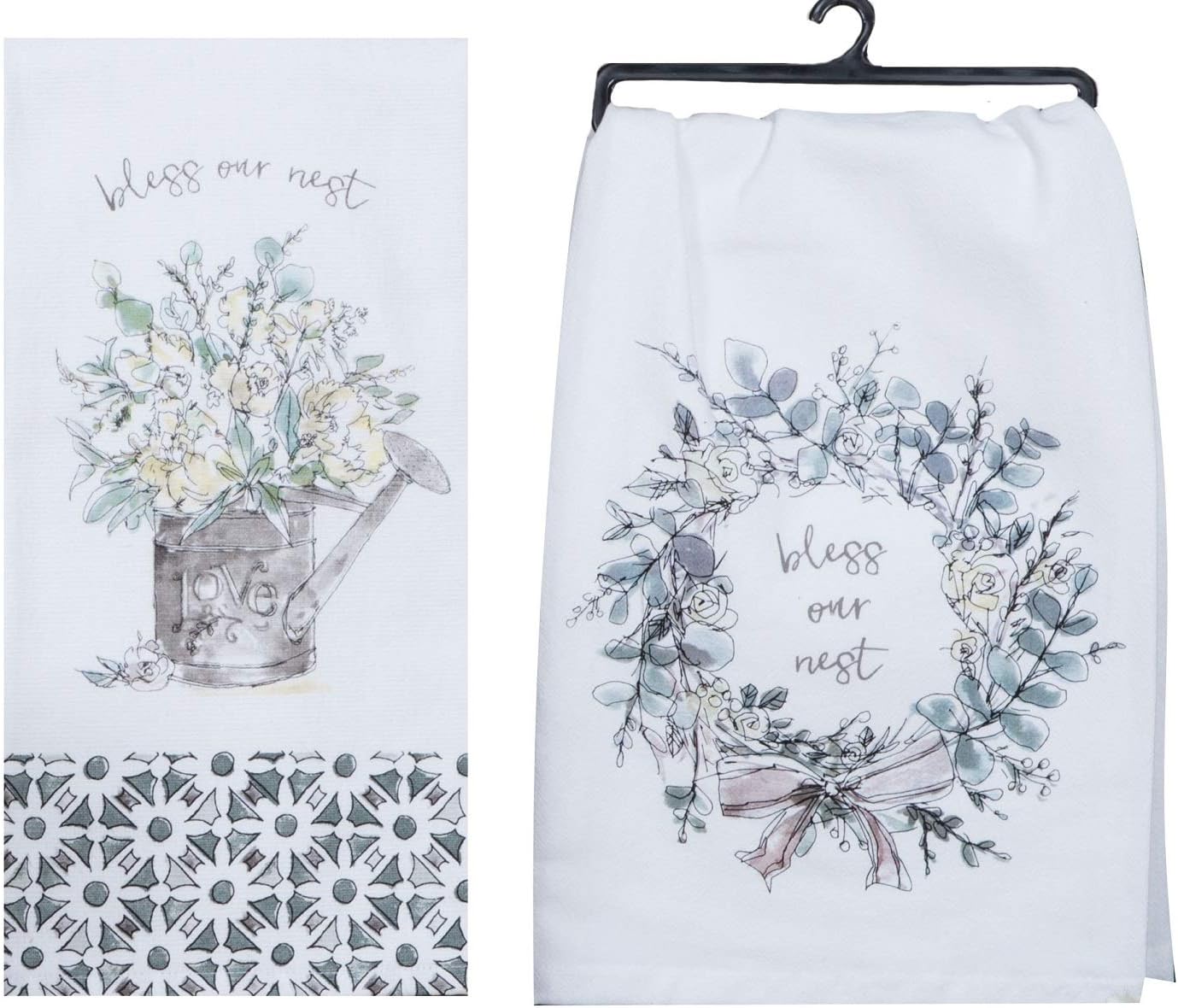 Kay Dee Designs Bless Our Nest Floral Farmhouse Kitchen Towels, Bundle of 2