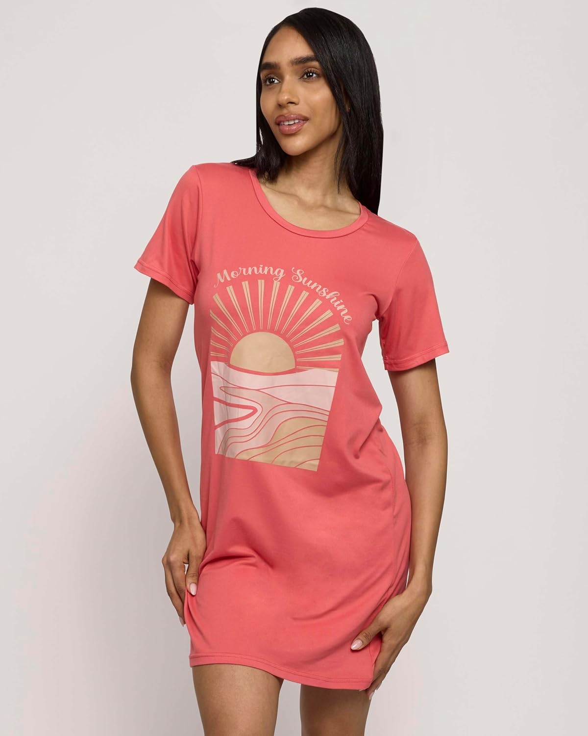 Real Essentials 3 Pack: Women's Short Sleeve Nightgown Dress – Nightshirt Pajama Sleep Shirt Sleepwear (Available in Plus) - Image 2