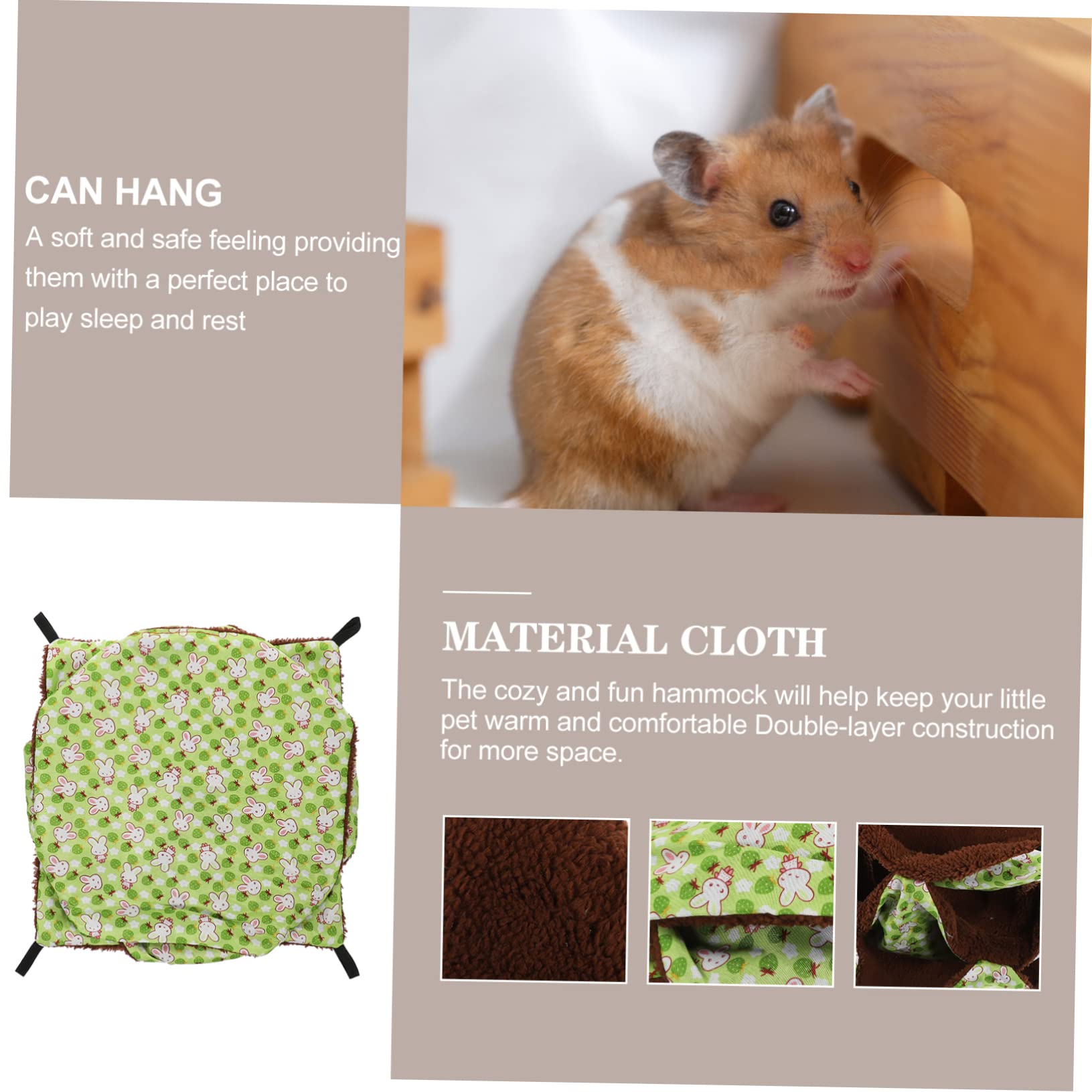 BESPORTBLE 4 Piezas Hamaca cálida para hámster Adorable Hamaca Chinchilla Peluche Hamacas para roedores Cama Colgante Animal pequeño Delicada Cama de hámster Invierno Conejillo de Indias