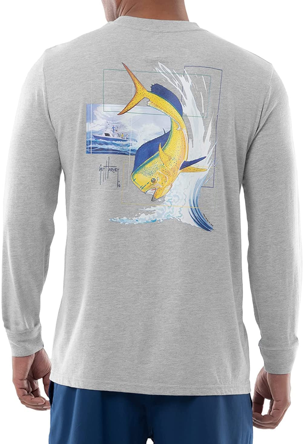 Guy HarveyMen's Billfish Collection Long Sleeve Pocket T-Shirt