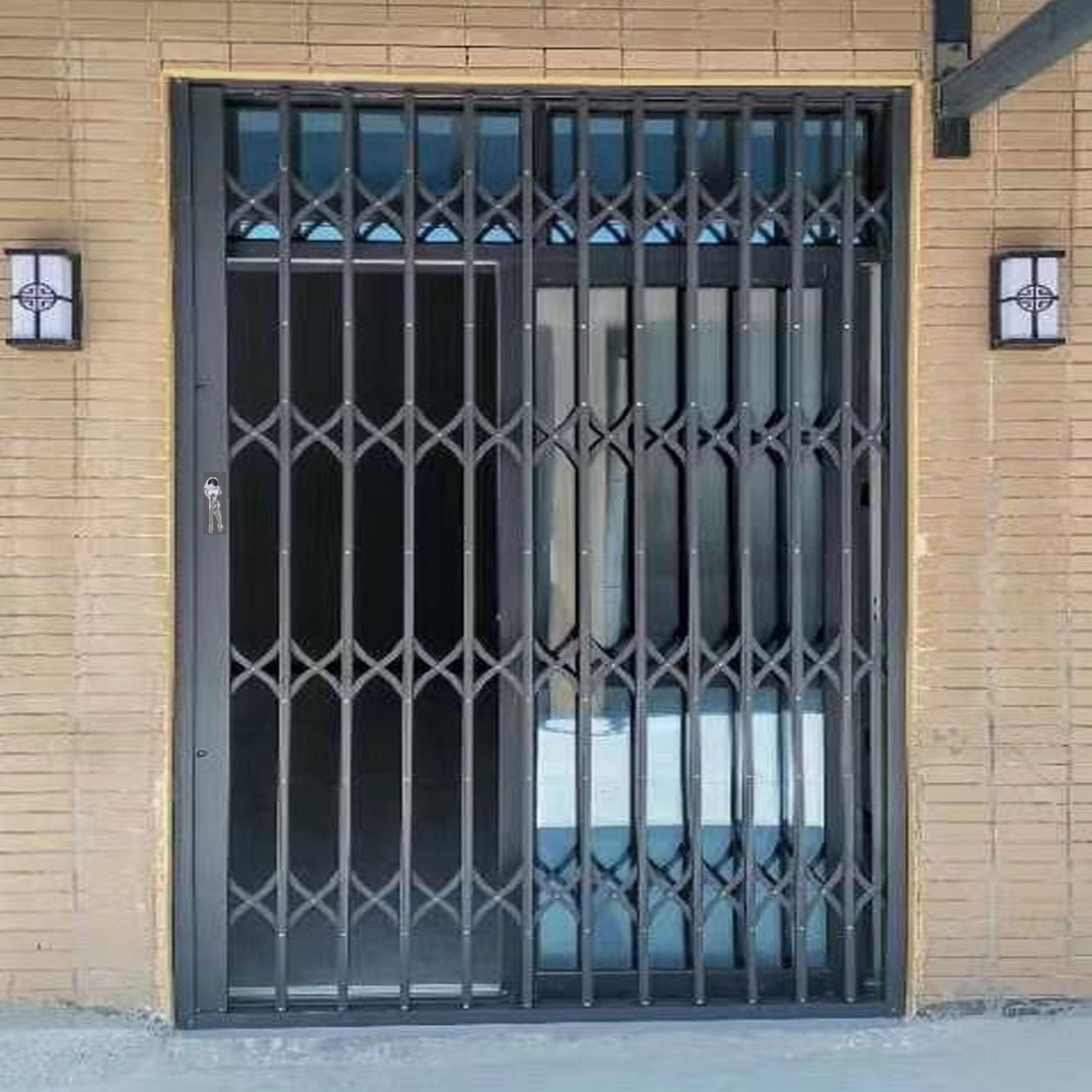 Aluminum Security Window Grilles - Lockable Burglar Bar for & Gates, Invisible Sliding Grille for Cellar/Attic, Crime Prevention Mesh (30x56 inch) W X H 30x56inch/76x142.2cm