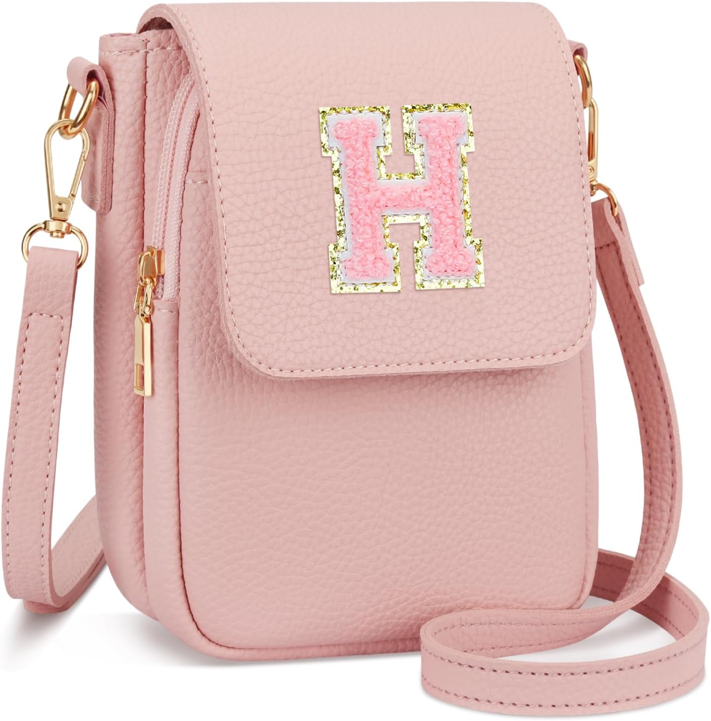Gift for Girls Small Initial Crossbody Bag for Teens Vegan Leather Cell Phone Kids Purse