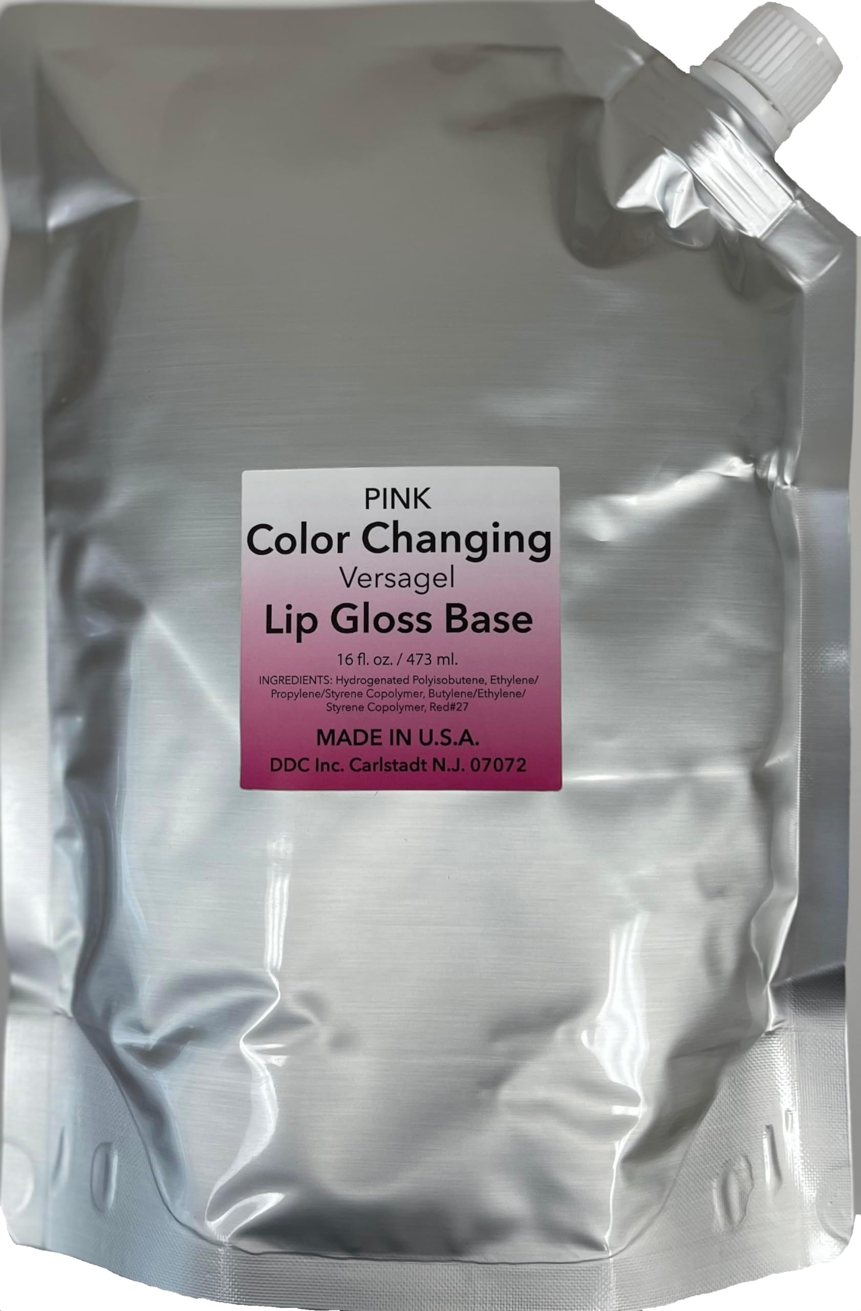 kiki DDCI Color Changing Versagel Lip Gloss Base Lip Stain Goes from Clear to Pink (16 Fl. oz, 473 ml.) to make your own lip gloss or lip oil MADE IN U.S.A.