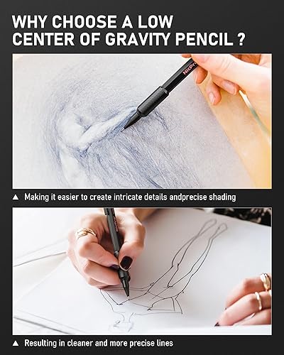 Miniatura 3 de Nicpro Juego de lápices mecánicos de 0.028 in con estuche, 3 lápices mecánicos MP2000 para artistas de metal con 6 tubos de recambios de plomo HB,