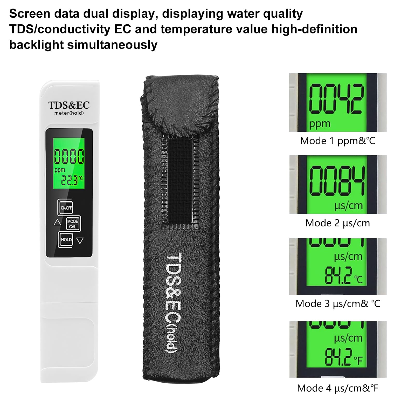 Tester Acqua 3 In 1 TDS, EC E Temperatura - Misuratore Qualità Acqua Potabile Portatile - Foto 6