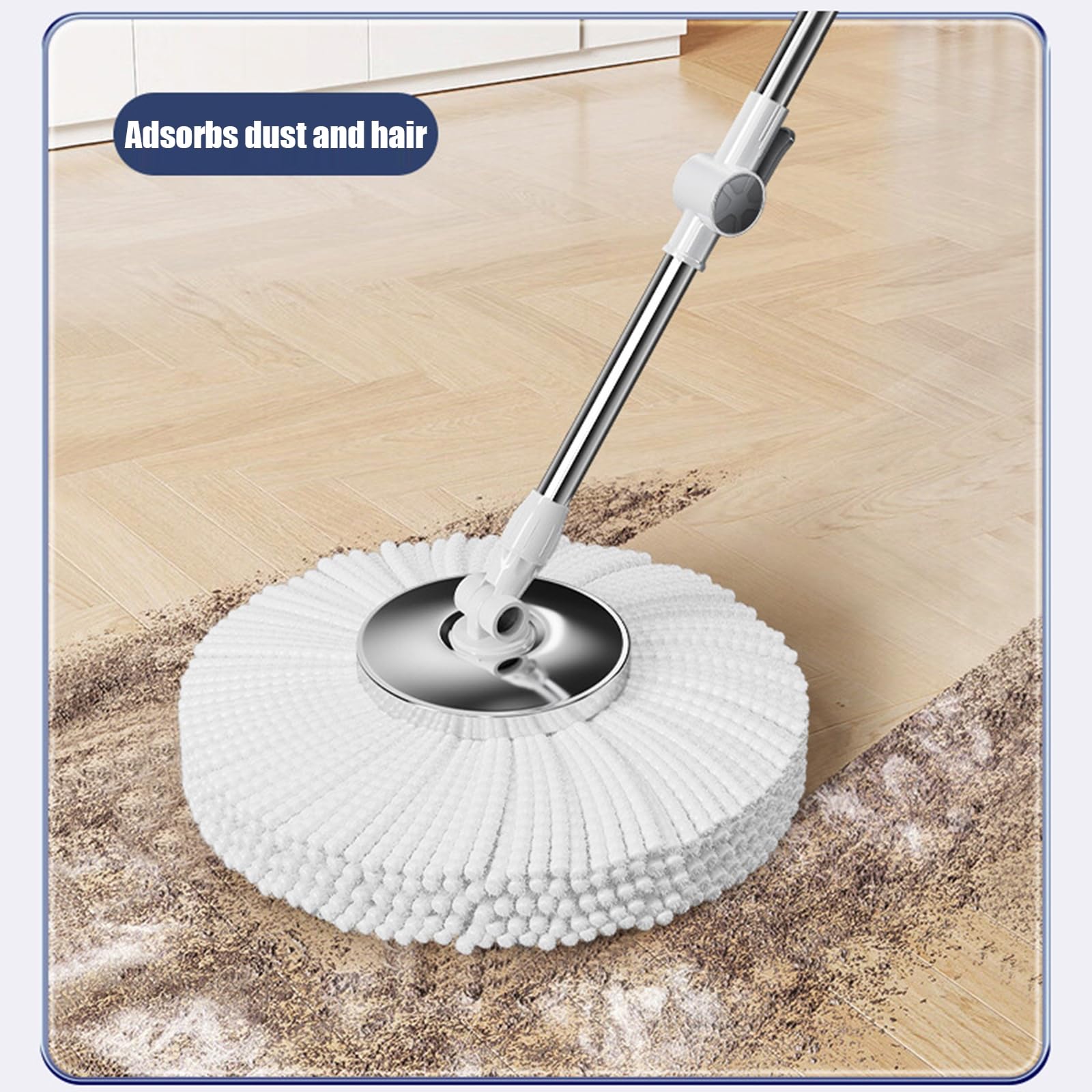 Fregonas - Sistema de Cubo Giratorio de Acero Inoxidable de Lujo para Limpieza de Suelos con recambios de Microfibra