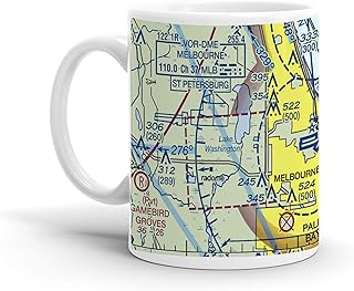 Orlando Melbourne International Airport (MLB), Air Terminal Pkwy, Melbourne, FL, USA FAA Sectional Aeronautical Charts Chart Mug, 11oz