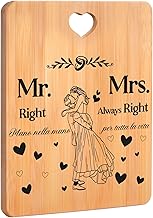 Wedding Anniversary Gift, Couple Gifts, Mr & Mrs Bamboo Chopping Board, Wedding Gift for Husband Wife, Anniversary Gift for Him and Her, Boyfriend Girlfriend Gift