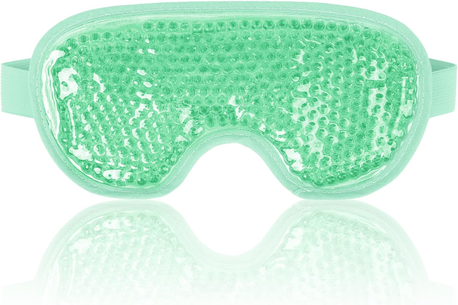 NEWGO Cooling Eye Mask for Puffy Eyes, Reusable Hot Cold Therapy Gel Cold Eye Mask for Migraine, Headache, Dark Circles, Dry Swollen Eyes, Sinus Pain-Green