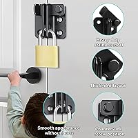 Vista 4 de AMS2001-B - Pestillo de puerta abatible con orificio para candado, cerradura de puerta interior de acero inoxidable SUS304 para cobertizo y valla