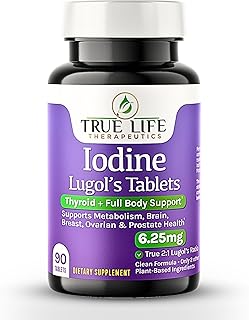 Lugol’s Iodine Tablets 6.25mg – Precise-Dose Thyroid & Energy Support – No Harsh Liquid, Stable Potassium Iodide Supplement – 90 Ct, Non-GMO, No Preservatives