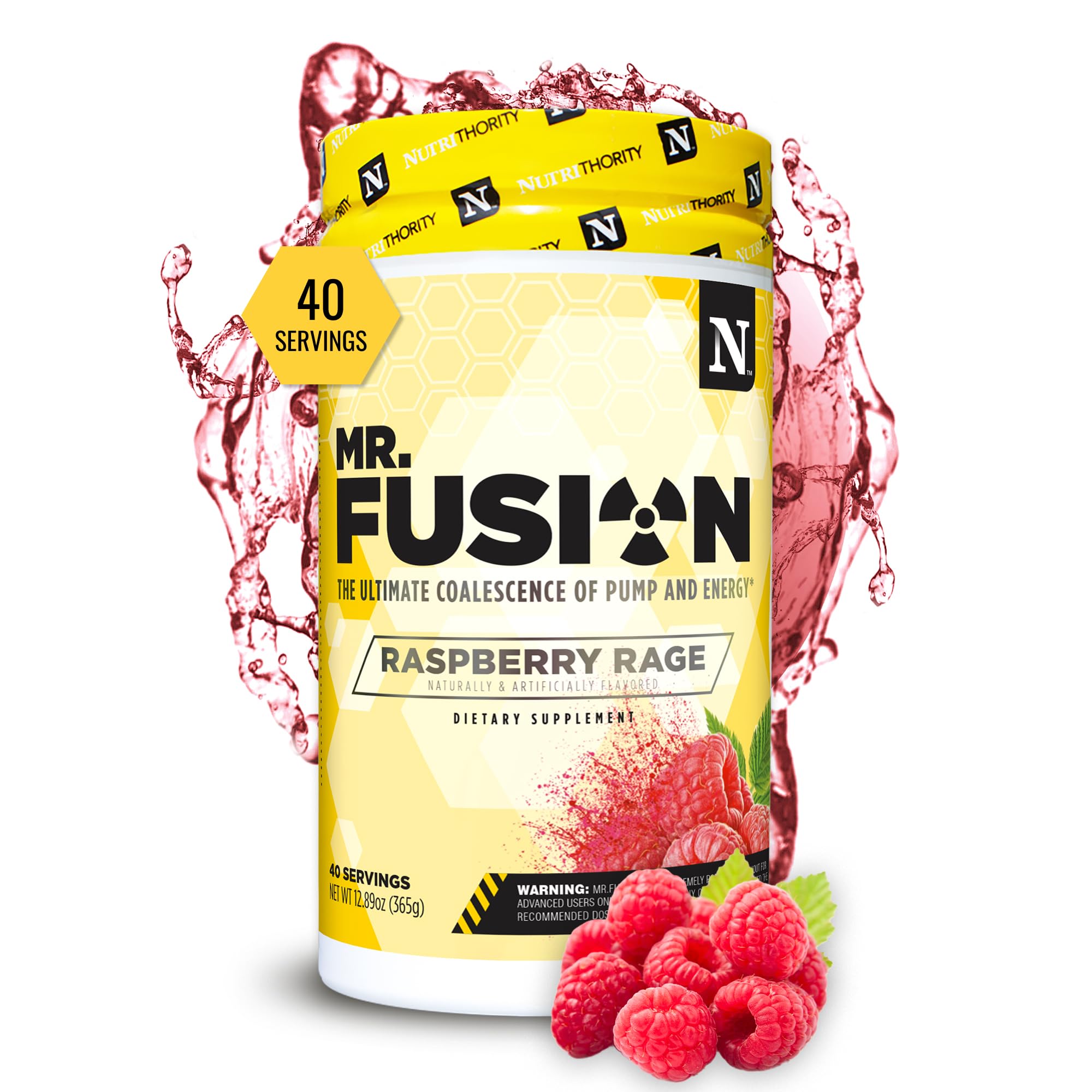 Nutrithority Pré-treino em pó com citrulina, Nitrosigine, betaína e beta-alanina, 40 porções