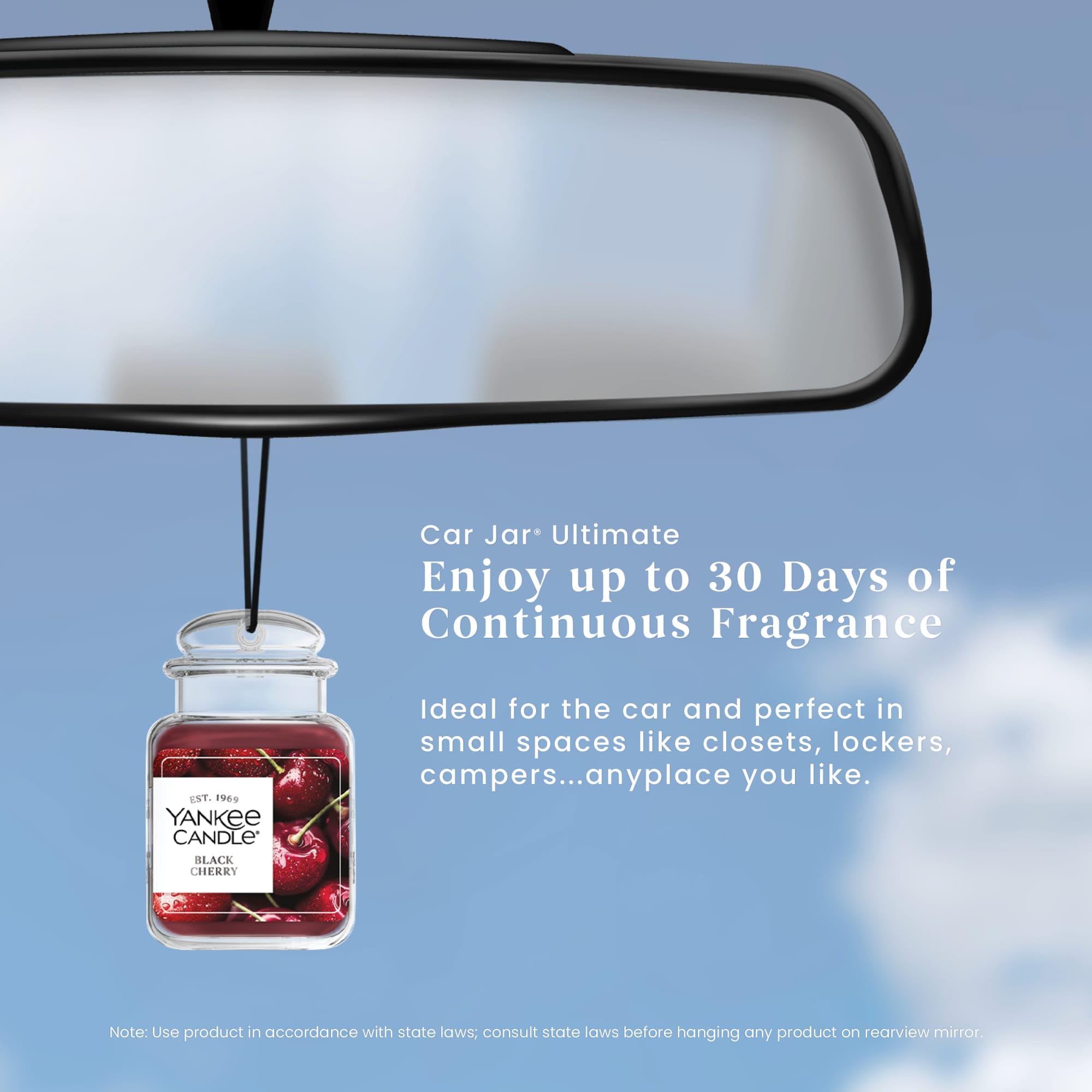 Yankee Candle, Duftkerze im Glas, klein, Duft: Vanille, Limette, rot, Car Jar Ultimate