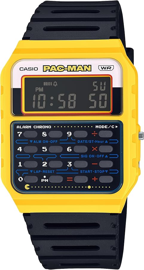 Casio PAC-Man Collaboration Calculator Watch CA53WPC-1B, Black