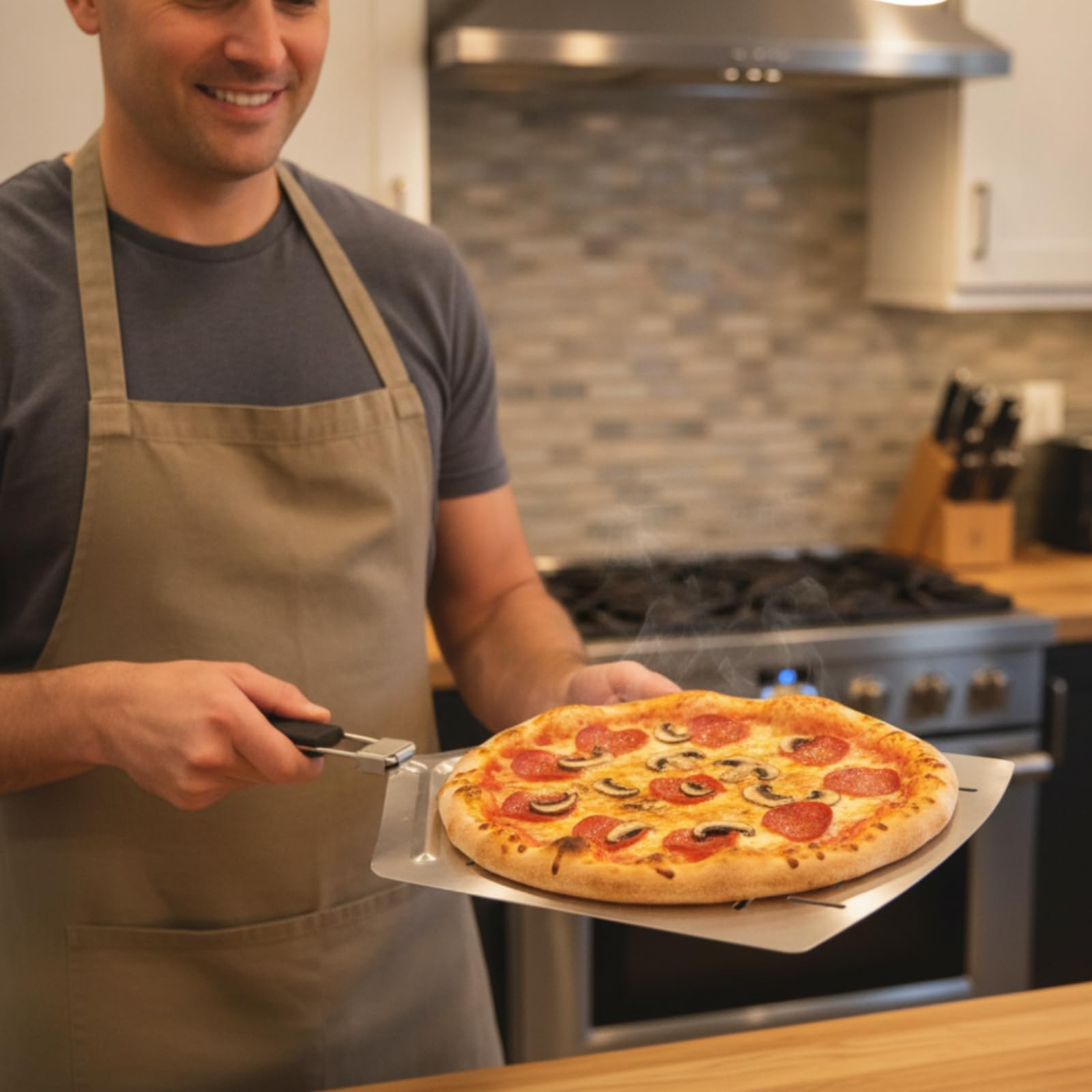 Spatola per Pizza Pizza Perforata Utensile Leggera per Forno Domestico, style to 1