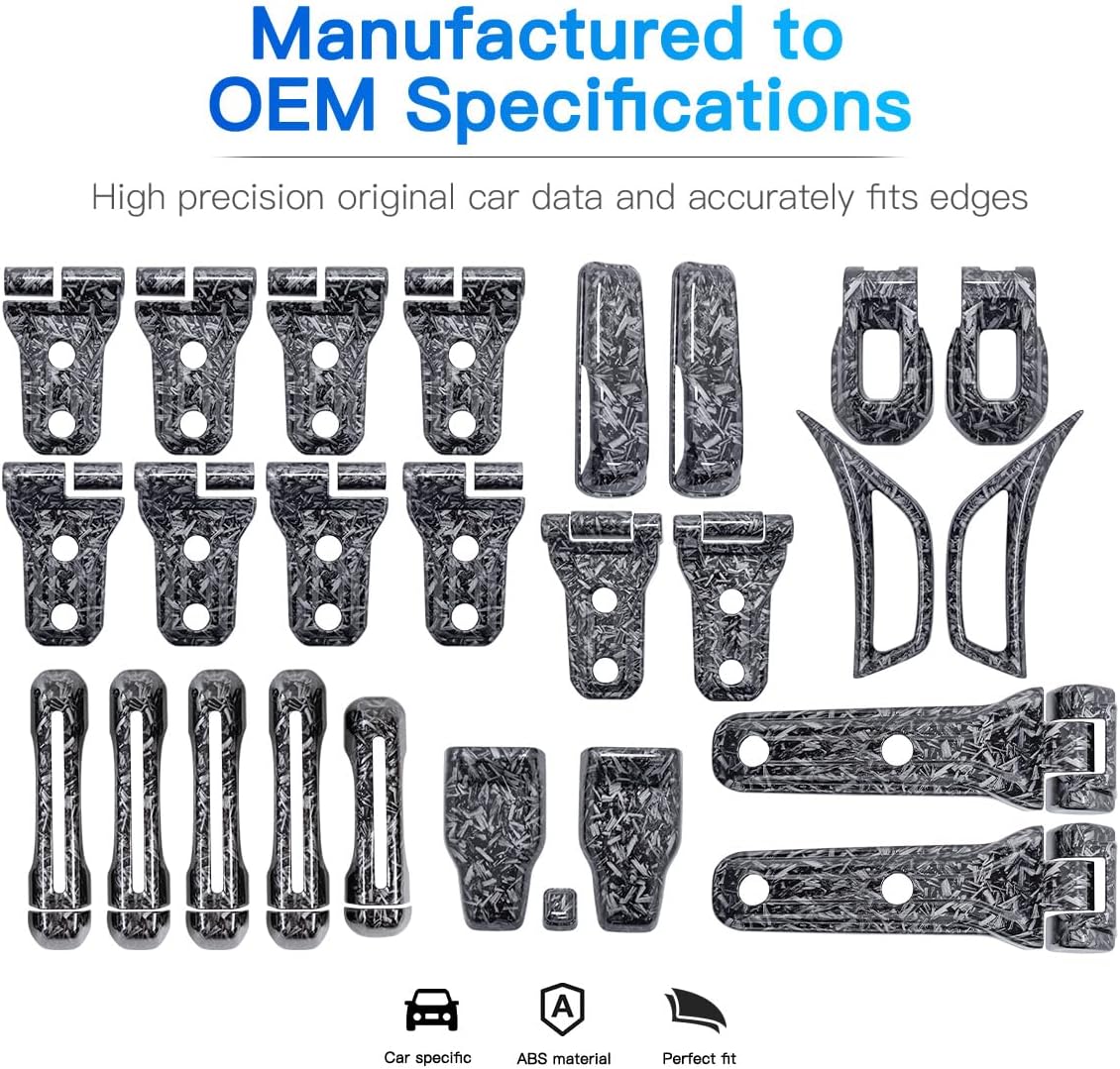 Barong for Jeep Wrangler JL JLU 2018-2025 Accessories Exterior Decoration Door Hinge Handle Engine Hood Hinge Hood Latch Wheel Eyebrow Side Air Outlet Rear Window Hinge Cover 26PCS Full Set (Forging)
