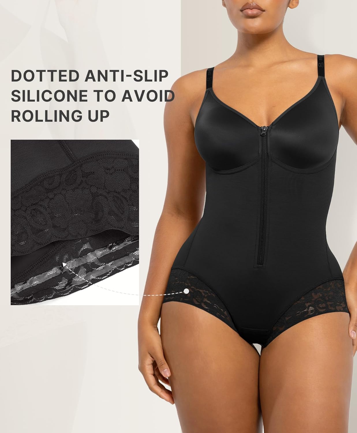 SHAPELLX Shapewear for Women Tummy Control Snatched Zipper Half Body Shaper Butt Lifting Faja Colombiana Bodysuits for Women - Image 5