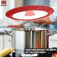 Vista 31 de Universal Lid for Pots, Pans and Skillets - Walfos Tempered Glass Pan Lid with Heat Resistant Silicone Rim, BPA Free Large Pot Lids Fits 8" to 12