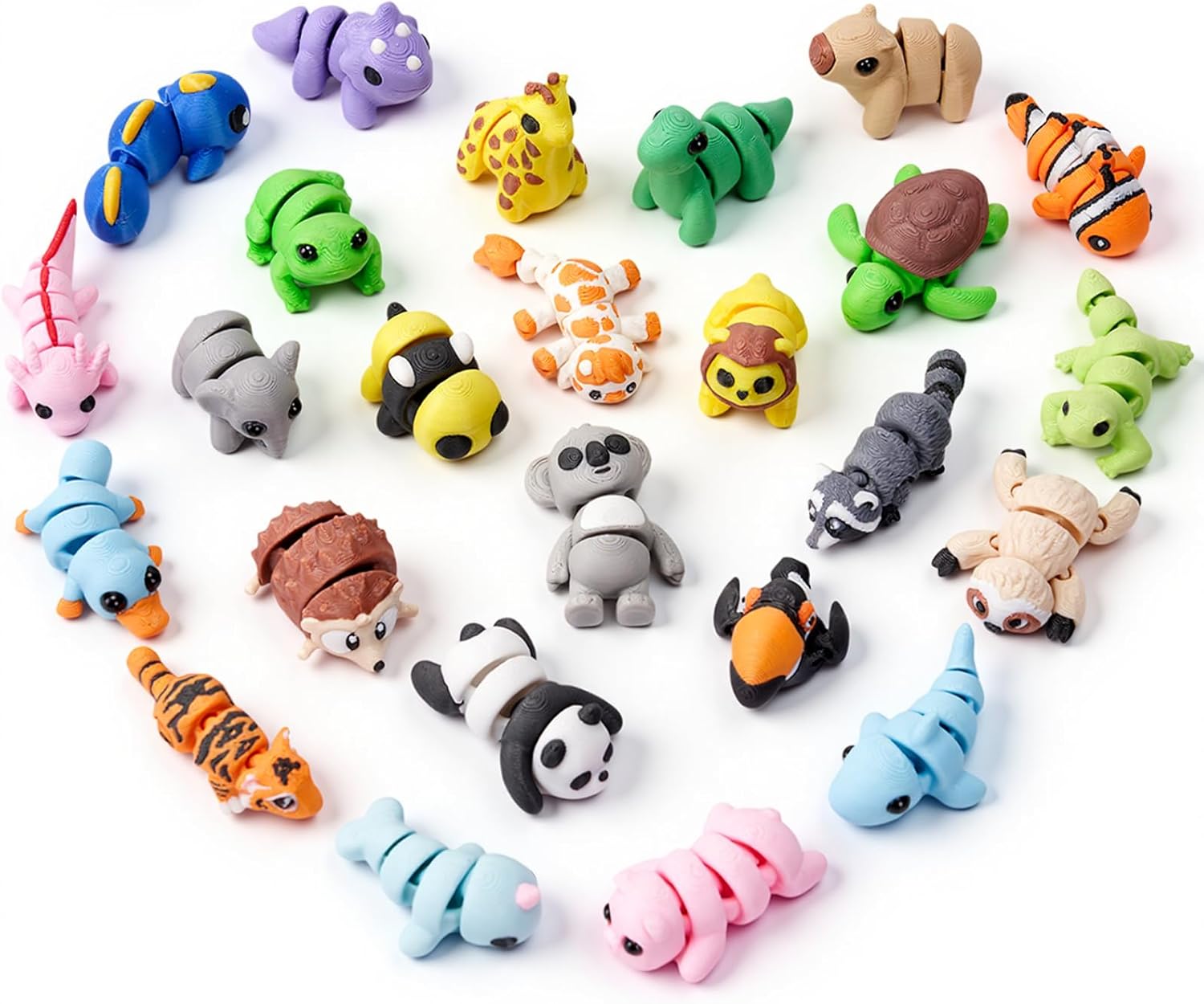 Cessfle Mini 3D Printed Animals Easter for Easter Basket Stuffers, 3D Printed Party Favors Classroom School Prize Rewards Gifts Exchange for Kids Boys Girls 3-5 5-7 8-12(25PCS- (No Magnet))