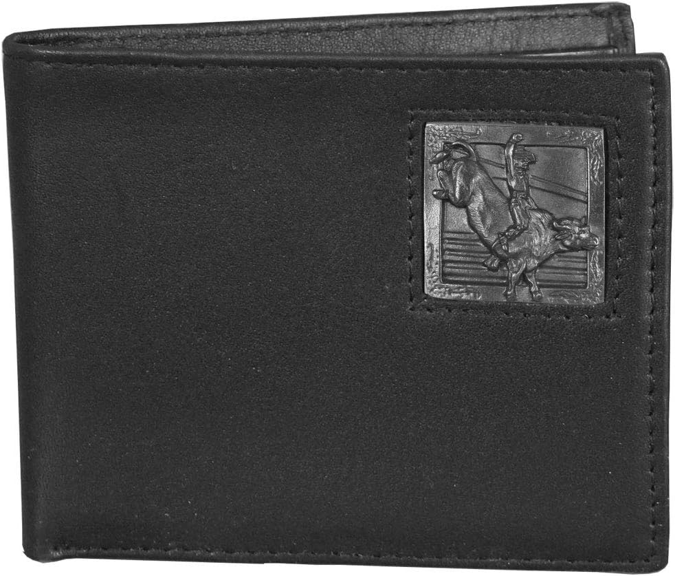 Amazon.com: Leather Bi-fold Wallet - Bull Rider : Clothing, Shoes & Jewelry