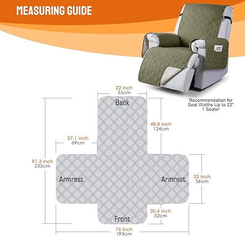 Miniatura 276 de VANSOFY Fundas 100% impermeables para sillas reclinables, antideslizantes, para sillas reclinables, protector de muebles, funda lavable con Negro