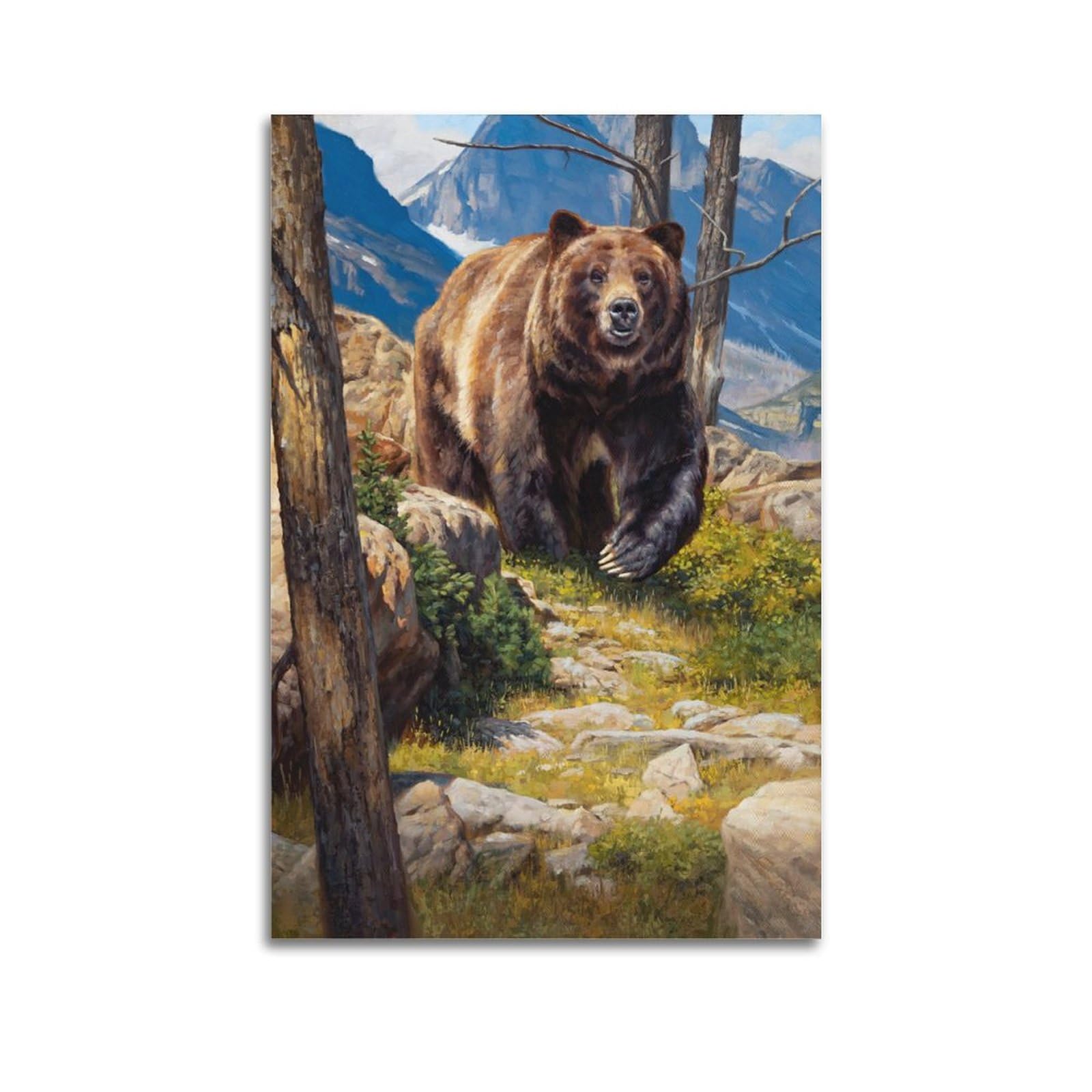 Quadro Su Tela Con Orsetto Bruno: Stampa Artistica HD 40x50cm, Pronta Da Appendere Per Soggiorno, Camera Da Letto O Bagno