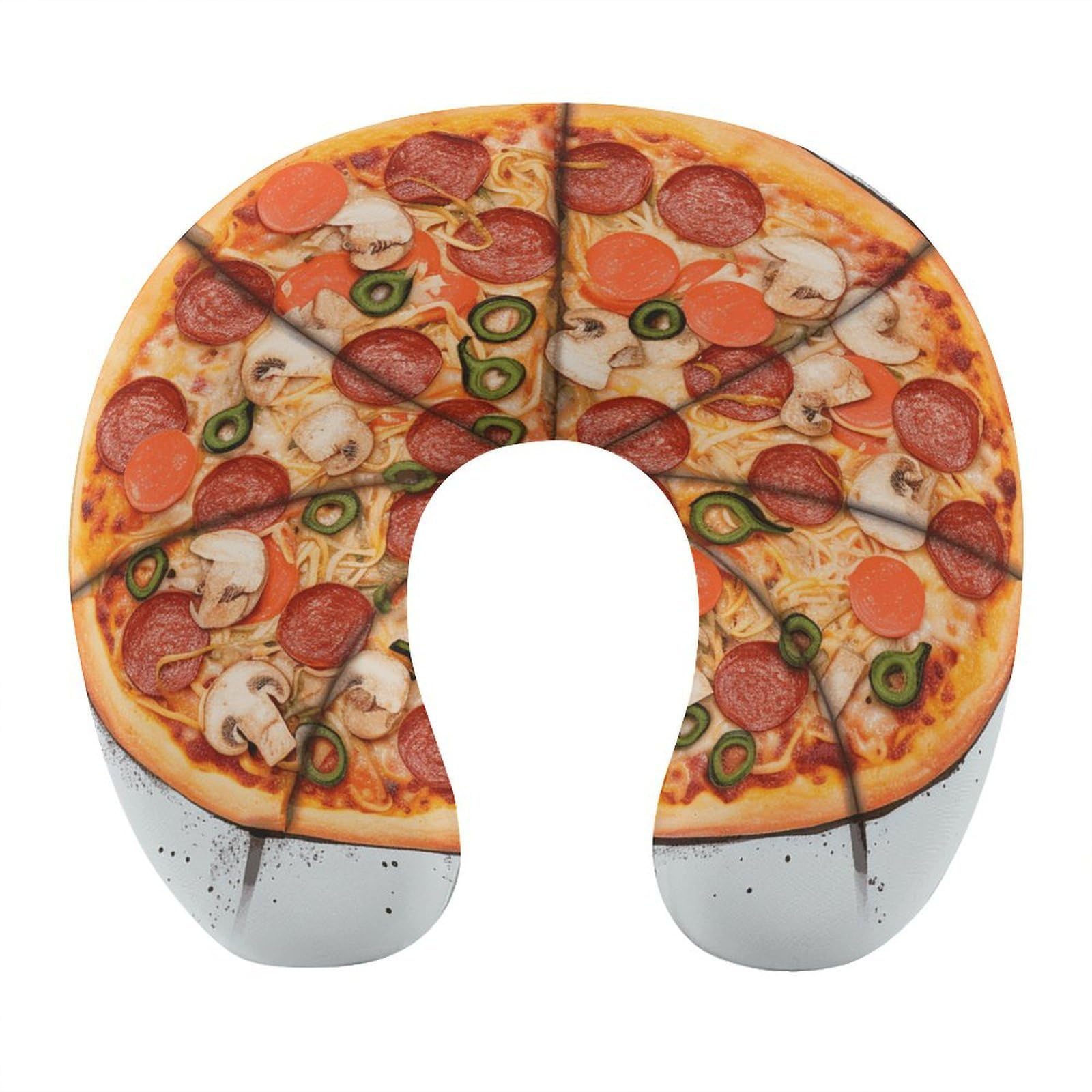 Btcowzrv Style I Love Pizza U Shaped Neck Pillow Travel Pillows