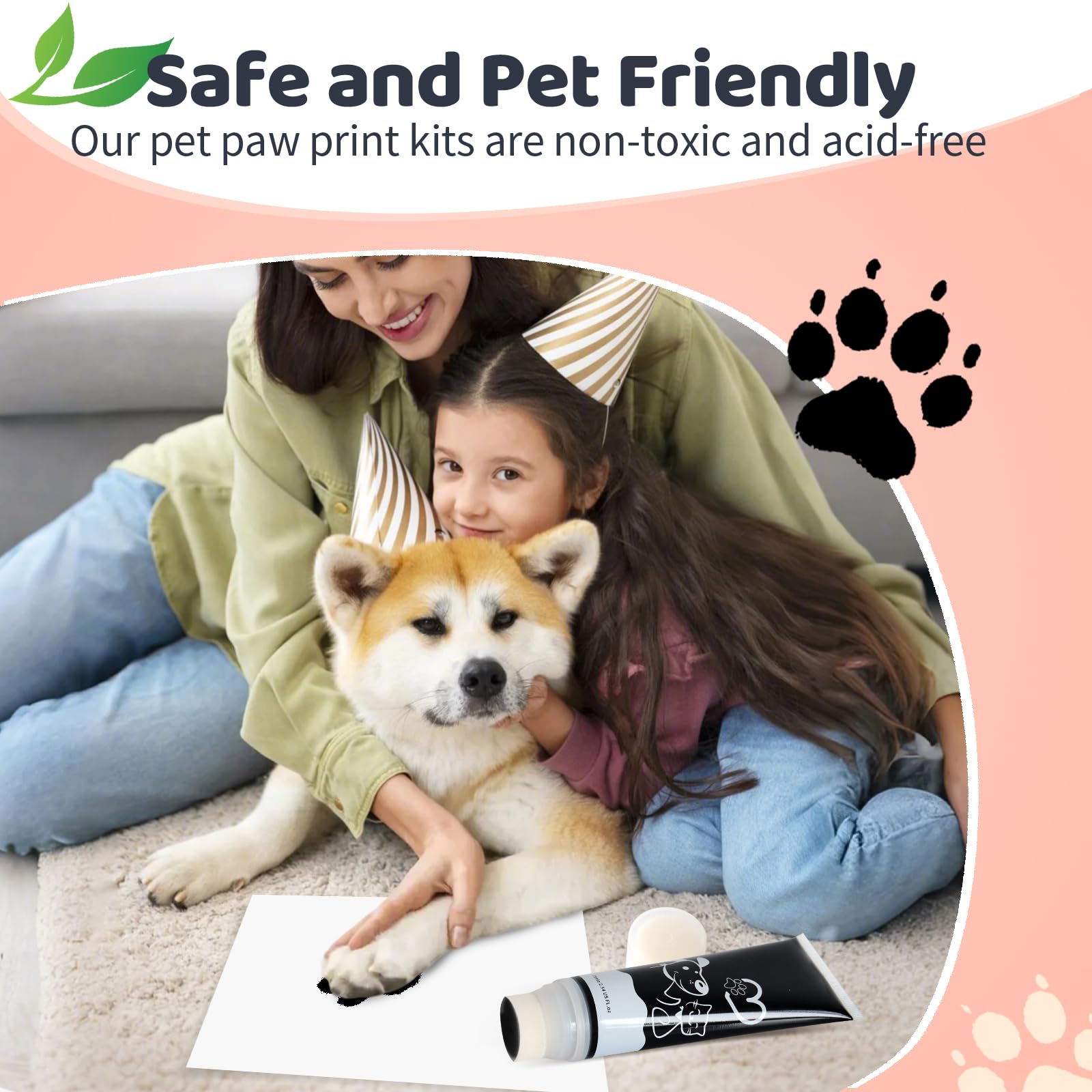Nabance 75ml Dog Paw Print Kit, Cat Paw Print Kit, Pet Paw Print Kit with Sponge Attachment, Easy to Colour&Clean - Image 3