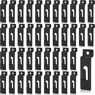 50 Packs Slatwall Utility Notch Hook Commercial Slatwall Picture Hanger Black Slatwall Pegs for Panel Pegboard Slat Grid Shelf Hanging Display