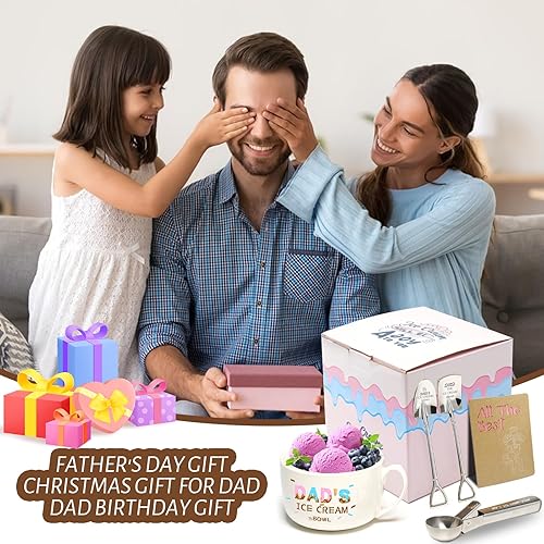 Miniatura 2 de Regalos para papá para el día del padre, cuenco y cuchara de helado para papá, cuchara de helado para papá, regalos para papá de hija e hijo, regalo