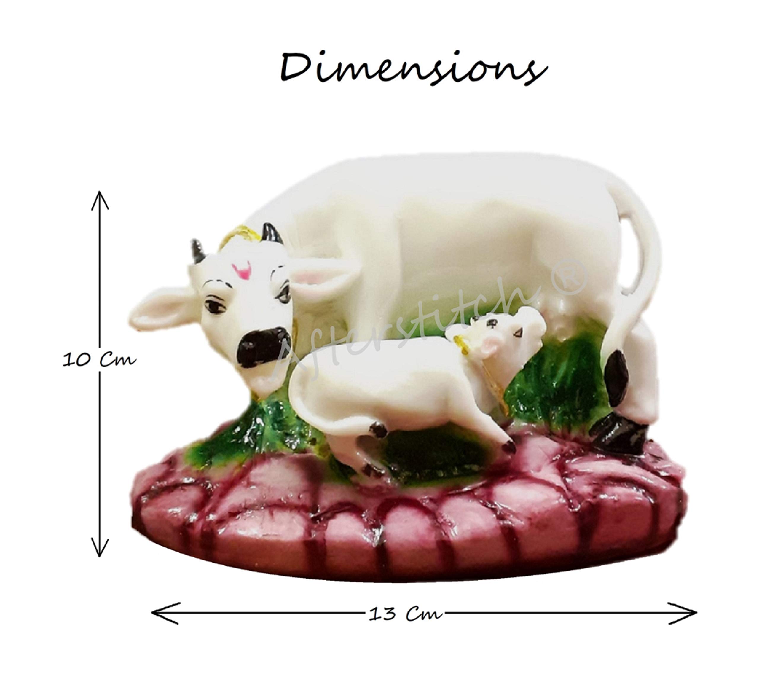 Amazon.co.jp: AFTERSTITCH プージャ用牛と子牛の像 家の装飾 牛の