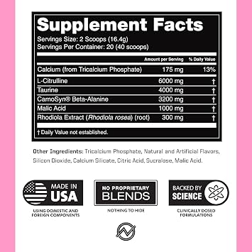 Outwork Nutrition Caffeine-Free Pre-Workout Powder Powder (StrawberryLemon) | Non-Stim Preworkout for Men and Women with Citrulline Malate, Beta-Alanine, Taurine, Rhodiola - Performance & Focus Boost