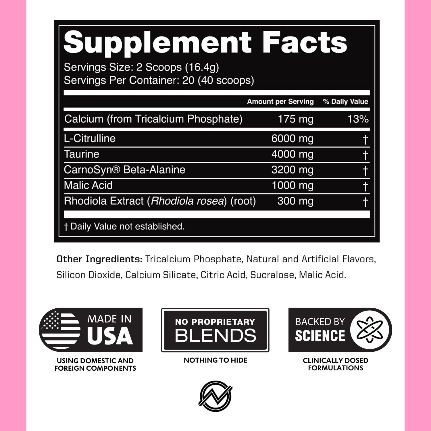 Outwork Nutrition Caffeine-Free Pre-Workout Powder Powder (StrawberryLemon) — Amazon image 5