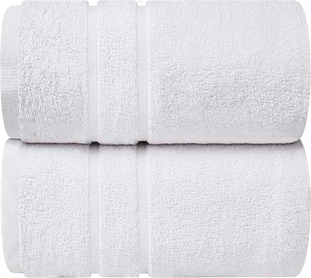 Westlane Linens Jumbo Bath Sheet 80 x 200 cm - 500 GSM Premium Cotton Large Bath Towels - Highly absorbent Quick dry towels bath sheets Hotel Quality (White)
