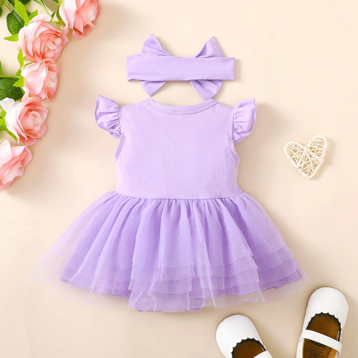 Magic Park 0-18M Infant Bodysuit Tutu Dress Baby Girl Romper Dress Toddler Solid Color Tulle Skirt Baptism Holidays Outfits - Image 3