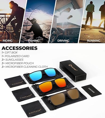 Miniatura 175 de Kaliyadi - Lentes de sol polarizados para hombre, ligeros, con protección ultravioleta, para conducir, pescar y jugar golf