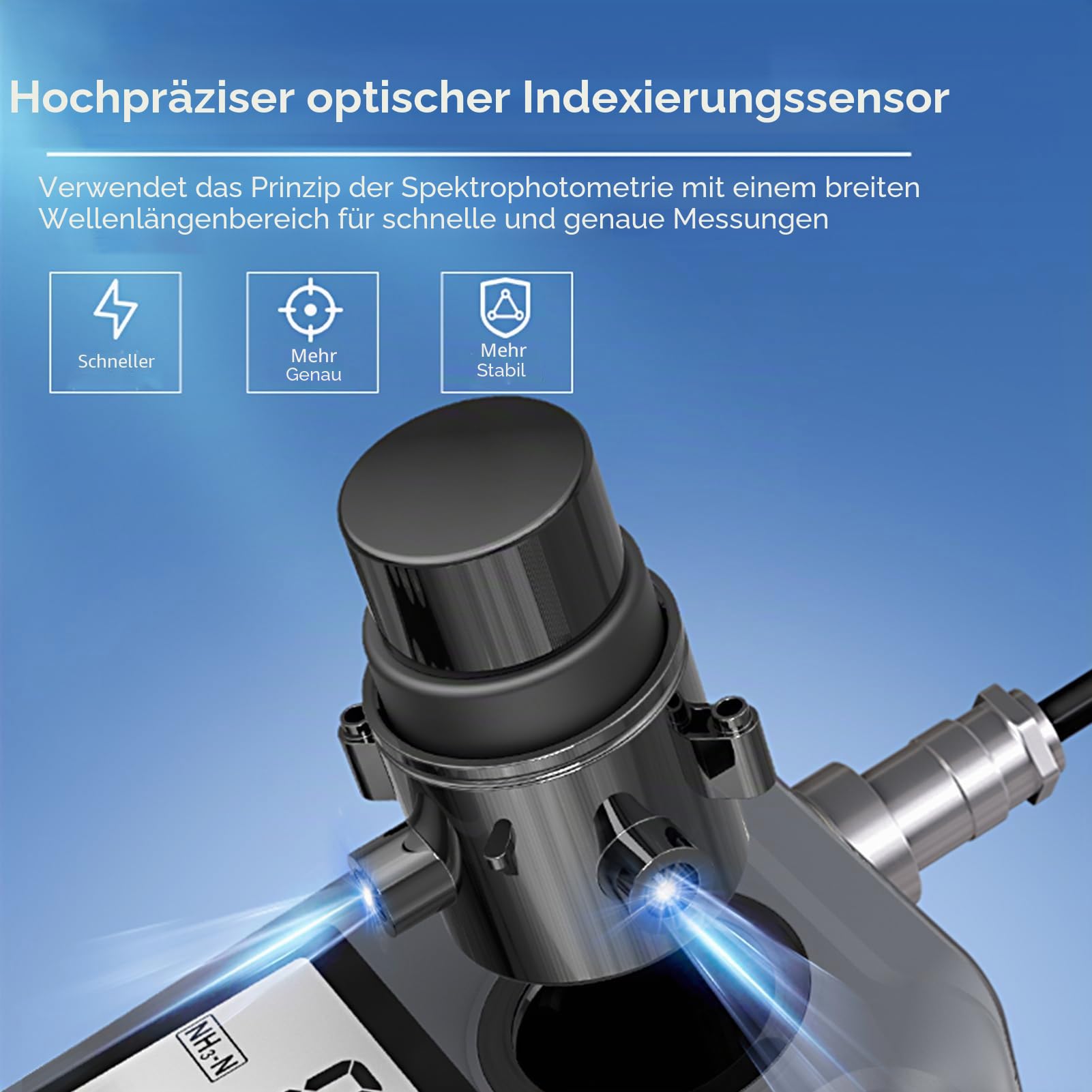 6-in-1 Digitaler Tester für gelösten Sauerstoff, Wasserqualitätsdetektor, pH-Wert, Temperatur, Ammoniak, Stickstoff, giftiges Ammoniak, Nitrit, Messgerät für gelösten Sauerstoff,.