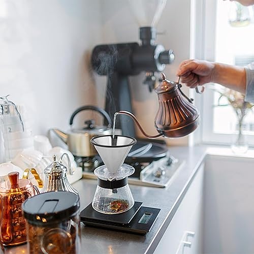 Miniatura 4 de Jerliflyer Vierta sobre el filtro de gotero de café, filtro de café invertido cónico reutilizable, perfecto para la extracción de té y café