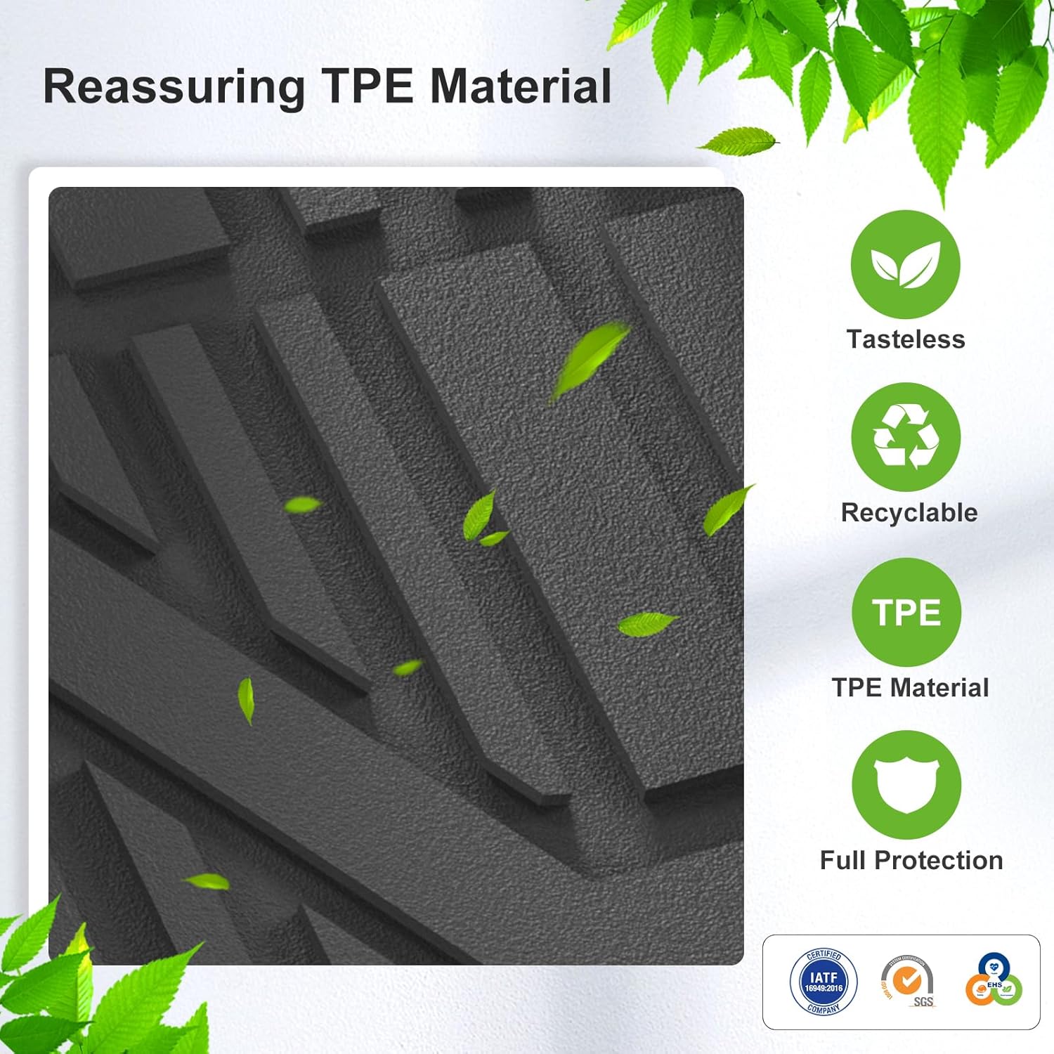 SMABEE Floor Mats & Cargo Liner for Hyundai Sonata 2020-2026 / Kia K5 (Only Fit FWD Models) 2021-2025 All Weather TPE Floor Liners Car Accessories Interior Black - Image 7