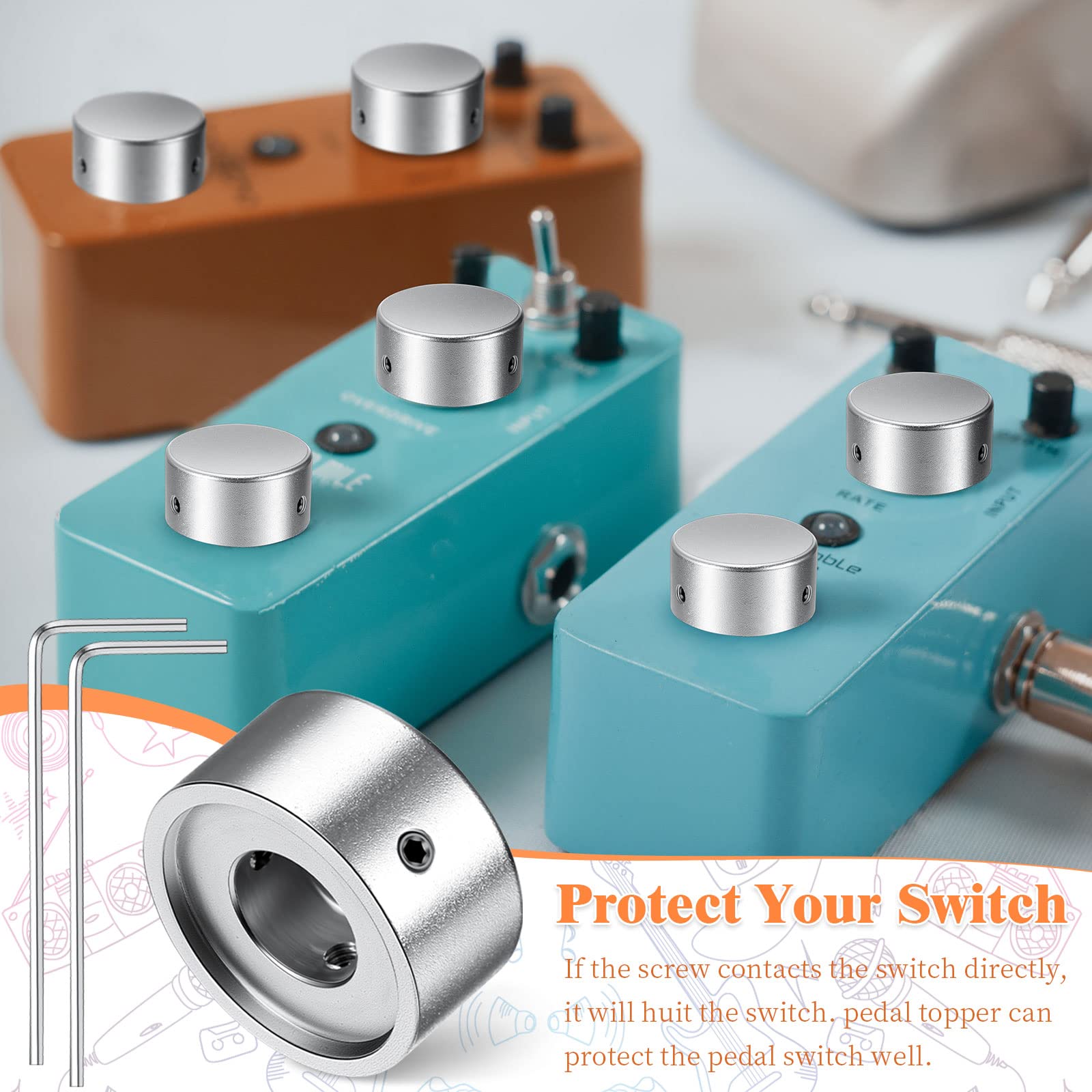 Buy Barefoot Pedal Buttons Footswitch Topper Metal Guitar Pedal Button