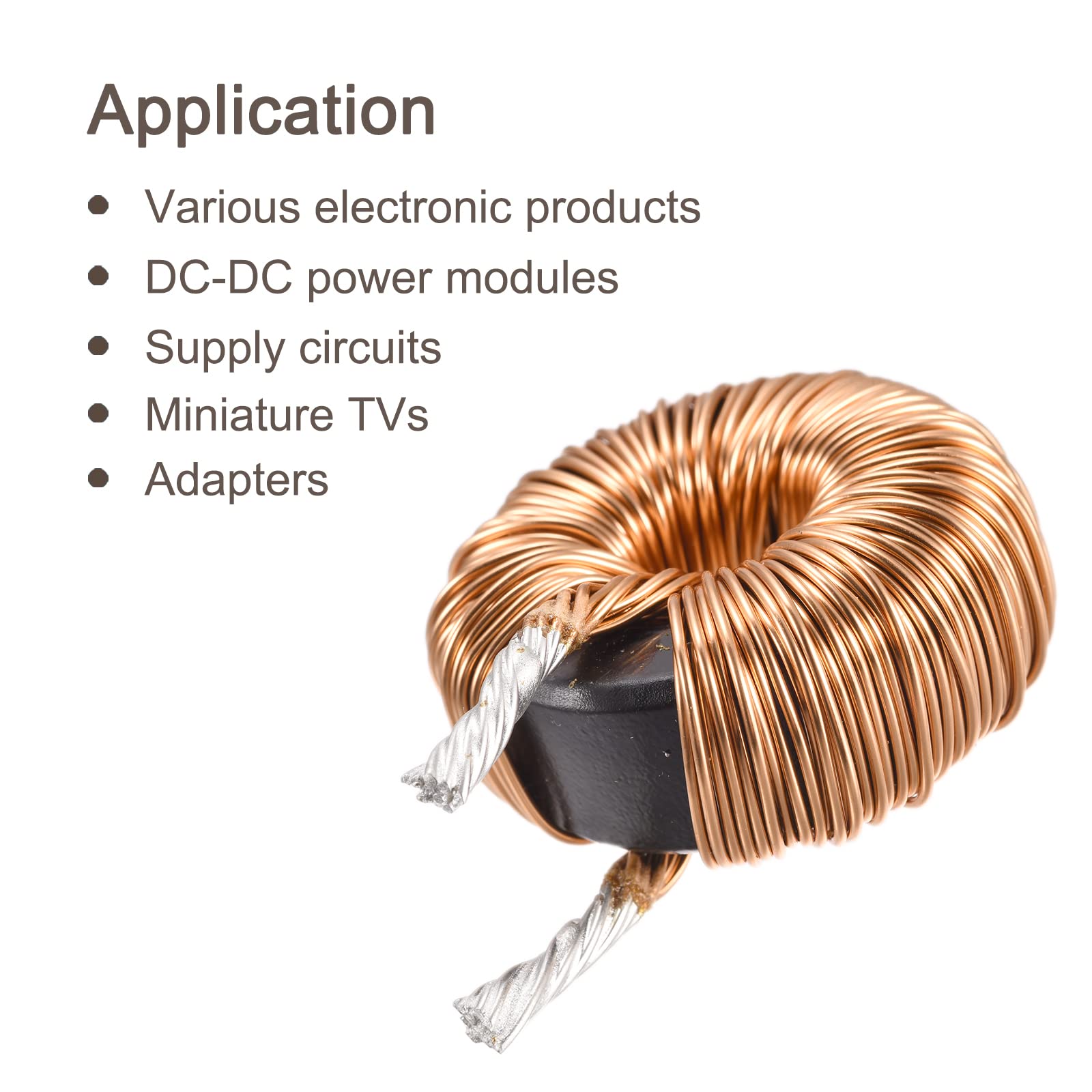 sourcing map 1 Stück Toroid Induktanz Kupferspulen Magnetinduktivität 47uH 100A für DIY Leiterplatte