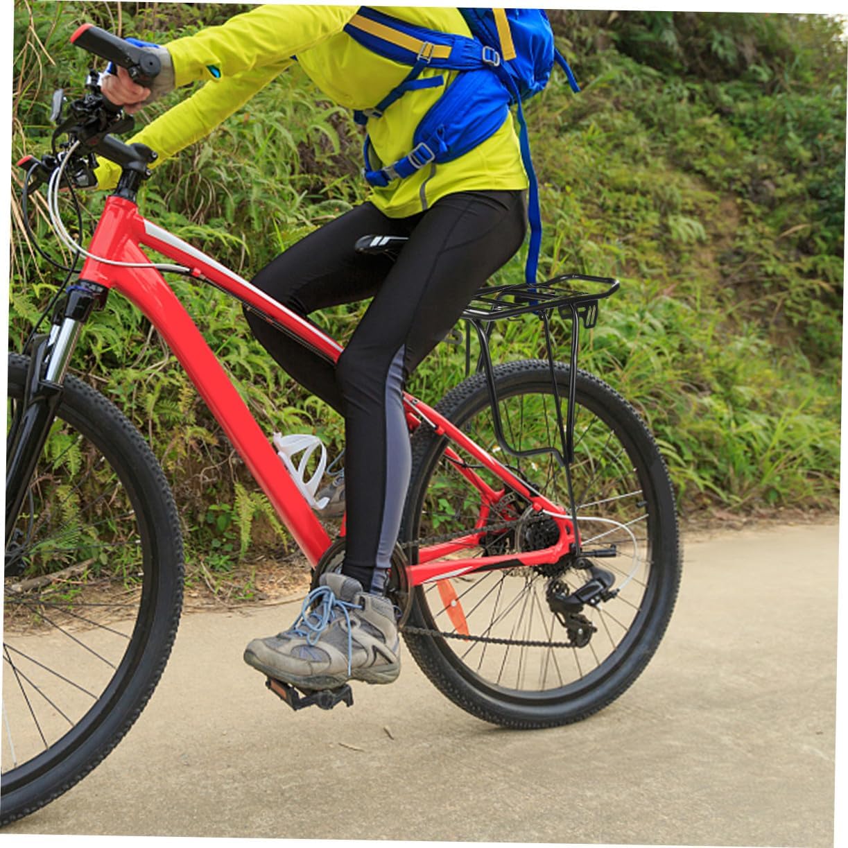 Quick Release Bike Cargo Rack Rear Luggage Carrier Rear Rack for Mountain Road Folding Bikes with Strong Load Capacity and Fit for Disc Brake and Brake Models