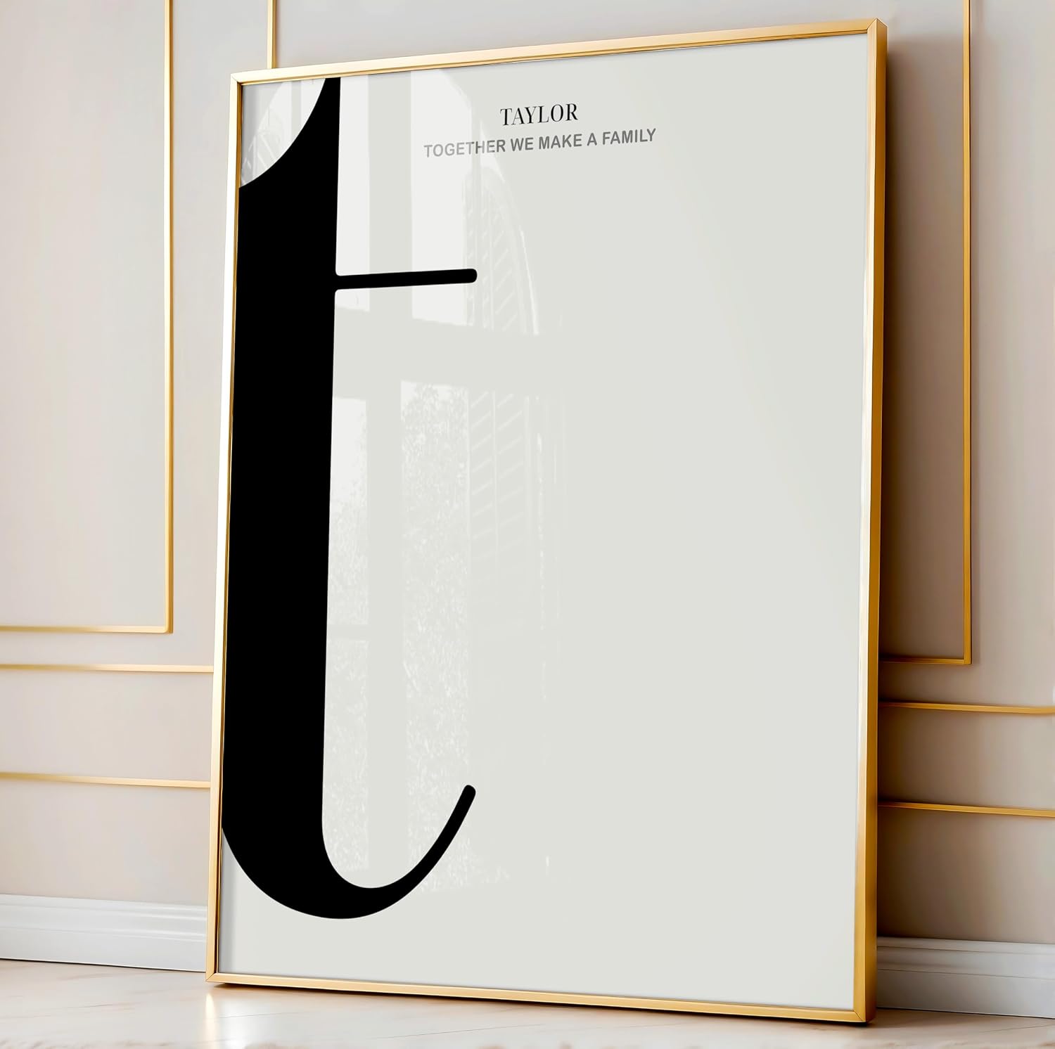 Poster Master Personalized Letter T Print, Customized Family Name Poster and Canvas, Typography Art, Gift for Parents, Relatives, Available in 8x10 to 30x40