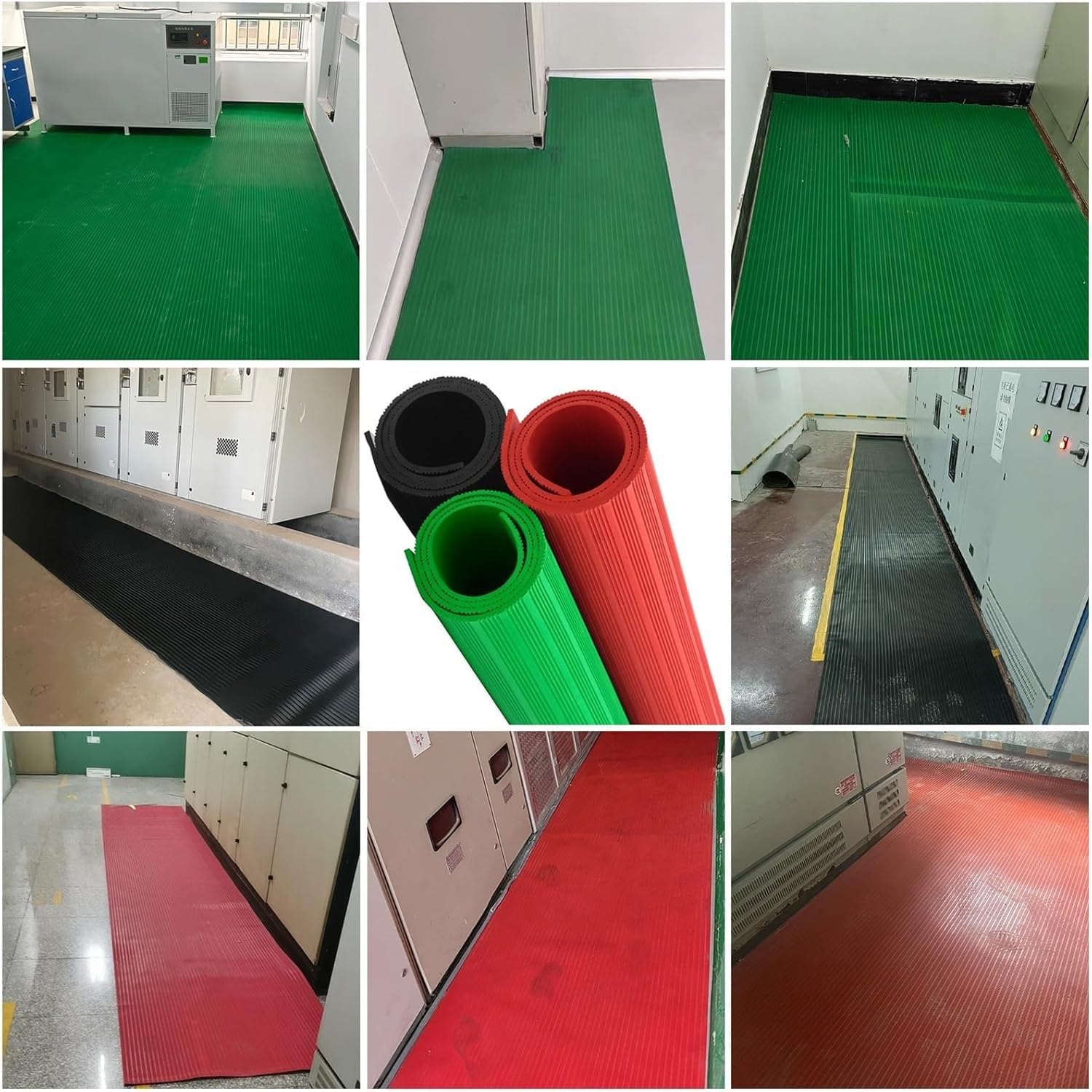 AVLLSO Protector Suelo 6 KV Alfombra de Goma de Seguridad eléctrica para Espacios de Trabajo comerciales, Esteras aislantes eléctricas Impermeables(10KV-1mx1m)