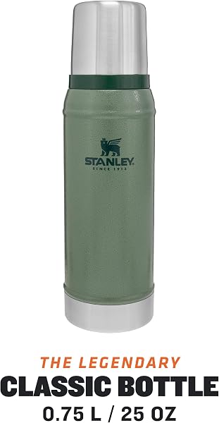 Stanley 1913 Classic Legendary Thermal Flask 0.75L - Keeps Hot Or Cold for 20 Hours - BPA-Free Insulated Bottle - Stainless Steel Coffee Flask - Leakproof - Dishwasher Safe - Green - 3