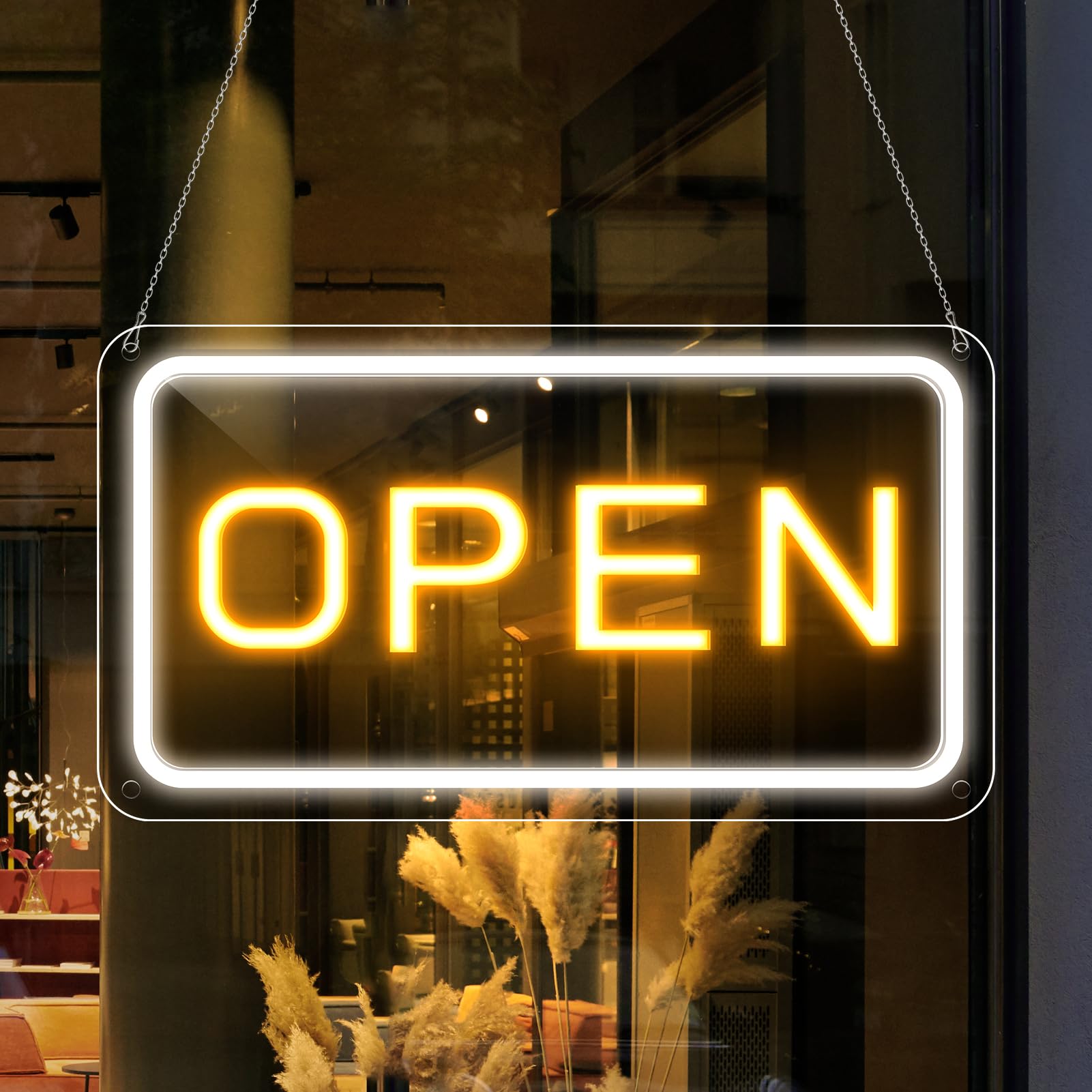 16.5"x 9" Super Bright Open Sign, Dimmable Neon Open Signs for Business,Powered by USB with ON/OFF, Light up LED Open Sign forStores, Restaurants Bars