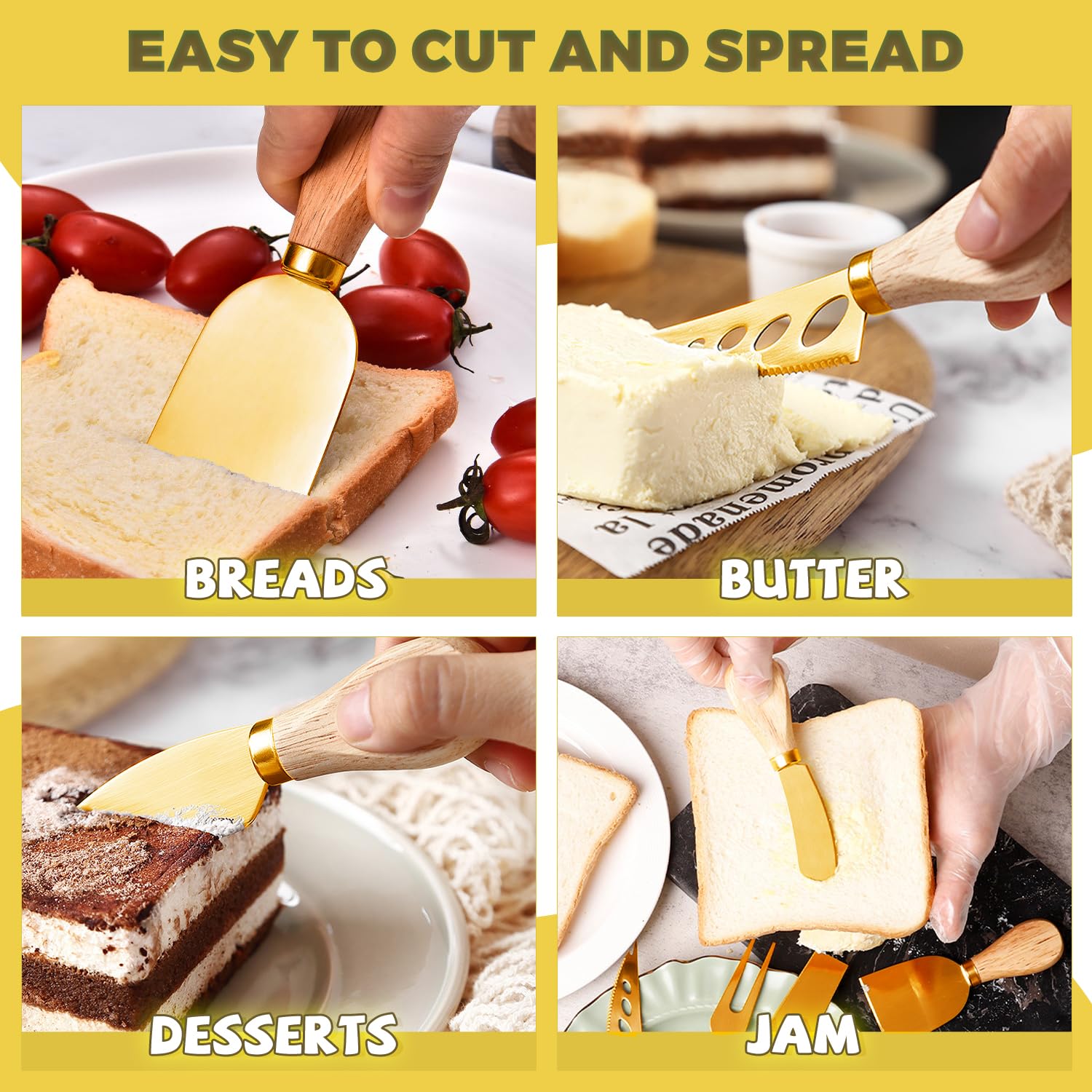 Charcuterie Accessories Set - Cheese Knives, Tongs & More -5