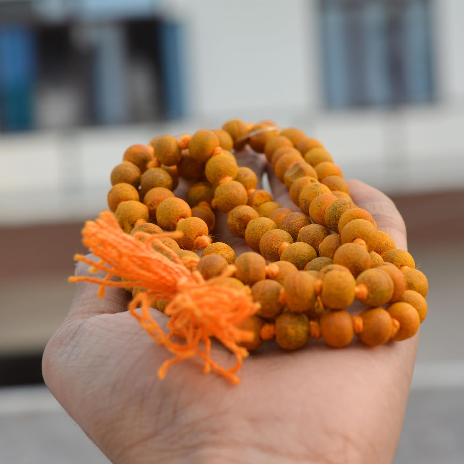 Haldi Turmeric Japa Mala – 108+1 Beads Natural Turmeric Rosary for Meditation, Chanting, Healing, Yoga, Spiritual Practice, Pooja Accessories, Hindu Prayer Beads for Peace & Energy - Image 4
